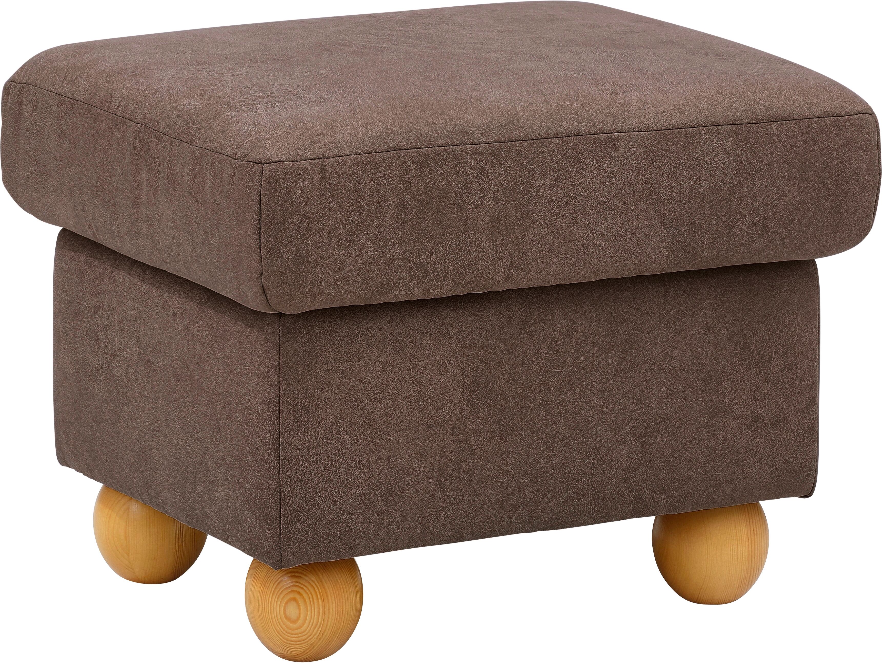 Hocker HOME AFFAIRE "Milano Vintage", braun, B:62cm H:45cm T:50cm, 100% Polyester, Hocker, Hocker braun B/H/T: 62cm x 45cm x 50cm, Luxus-Microfaser in Lederoptik, Hocker