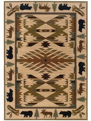Style Haven Hearthstone Lodge Ivory/ Green Area Rug