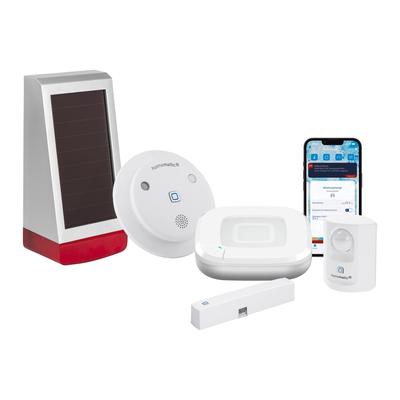 HOMEMATIC IP Smart-Home Starter-Set "Starter Set Alarm + Außensirene", weiß, B:28,5cm H:32cm T:40,5cm, Smart-Home-Stationen