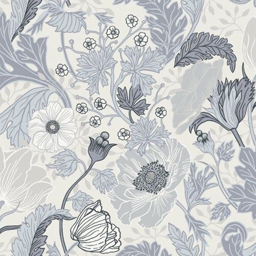 Midbec FC Gronhaga- Anemone White - 44101   5901638006486   Behang