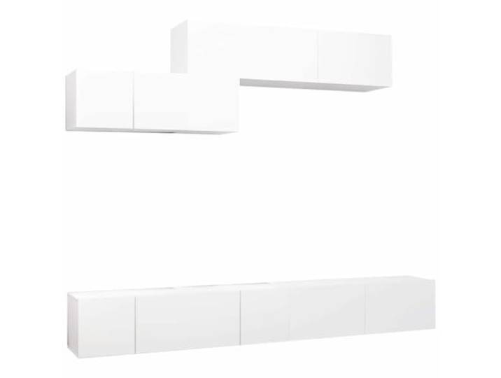 Kaorsrow 6-TLG TV-Schrank-Set Wandmontage Fernsehtisch Weiß Holzwerkstoff Flexibles Hängebord-Set fürs Wohnzimmer und Schlafzimmer mit viel Stauraum für Receiver, Medien und Dekoration.