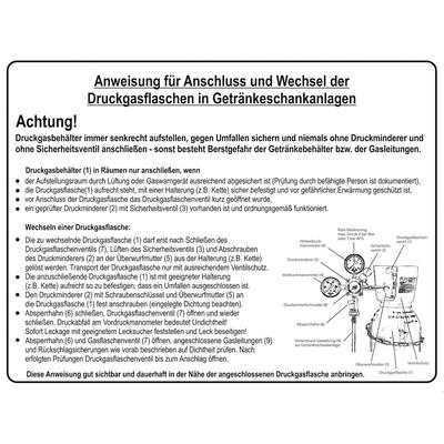Aufkleber `Anweisung` nach BGR 228