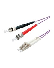 ROLINE Patch-Kabel LC Multi-Mode M bis ST multi-mode M 5 m Glasfaser 50/125 Mikrometer OM4 violett (21.15.8775)