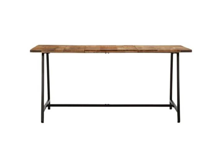 KGHERMDF Esstisch 160x80x75 cm Massivholz Mango Mit Eisengestell, Industrieller Stil, Pflegeleicht, Robust, Einzigartige Holzmaserung