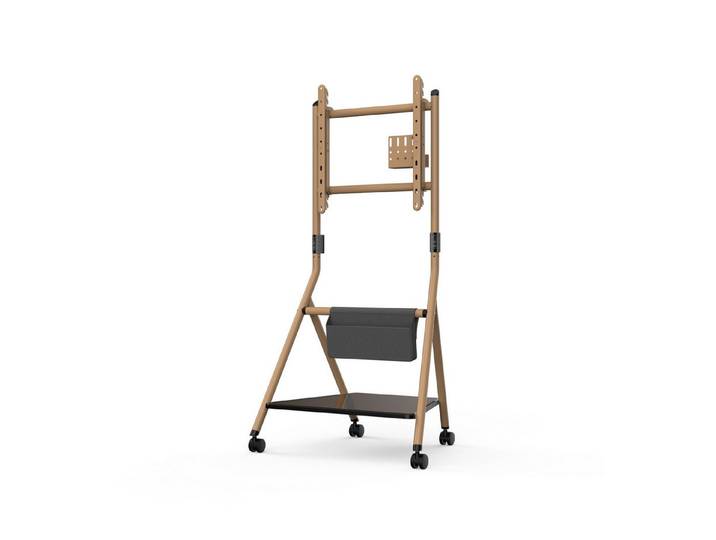 FITUEYES TV-Ständer TV-Rollwagen mit Ablagefläche, Auhbewahrungstasche, 46-65 Zoll, (bis 65,00 Zoll, höhenverstellbar, mit Kabelmanagement)