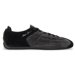 Polo Ralph Lauren für Herren. 809P15759001 Schwarze Ranger-Sneaker aus Wildleder (45), Wohnung, Schnürsenkel, Lässig