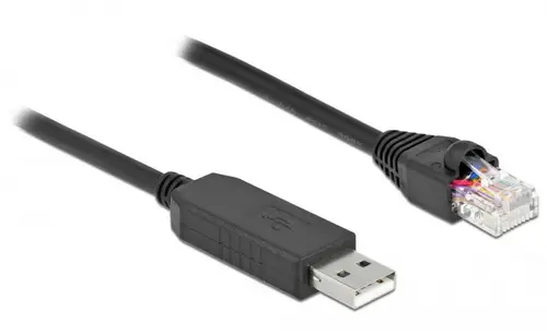 Delock USB-A zu RJ45 Adapterkabel USB 2.0 USB-A Stecker, RJ45 0.50m Schwarz 64159