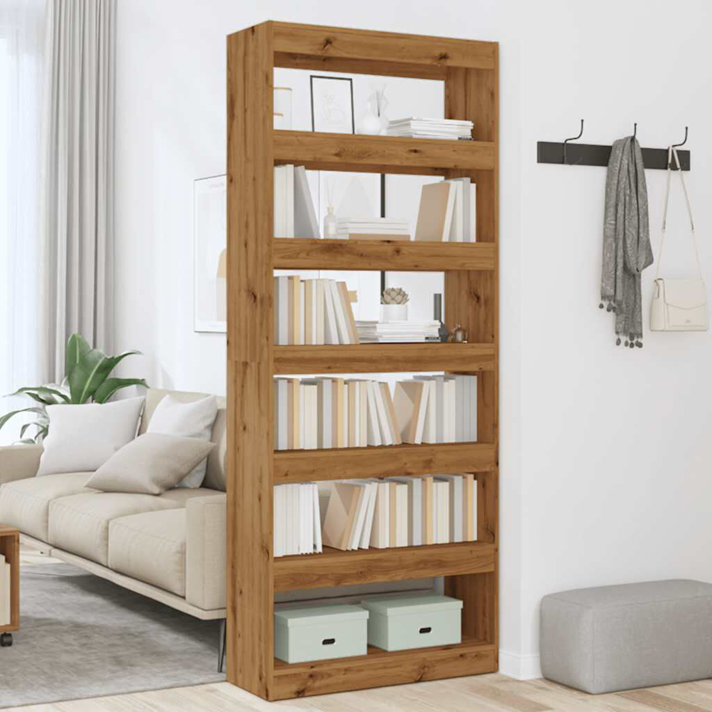 Ebern Designs Garneta Bookcase Old Wood (4 Shelves) 198cmH x 40cmW x 30cmD