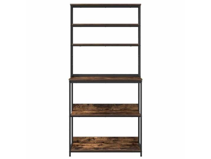Bibliothèque SOLOMOON CHIC Étagère de cuisine Chêne fumé 80x40x168 cm BB512