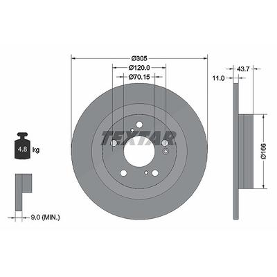 Textar Bremsscheibe [Hersteller-Nr. 92308403] für Honda
