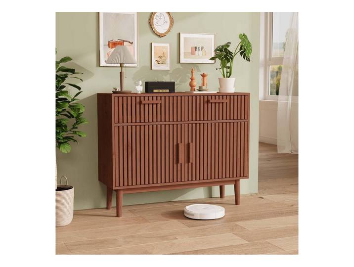 LuxusKollektion Sideboard Sideboard 100x35x80cm Retro Braun (1 St)