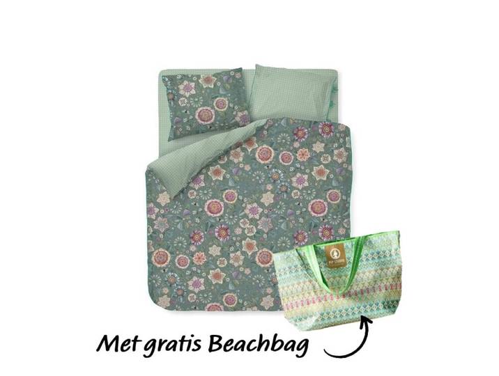 Pip Studio Dekbedovertrek Viva Las Flores Green
