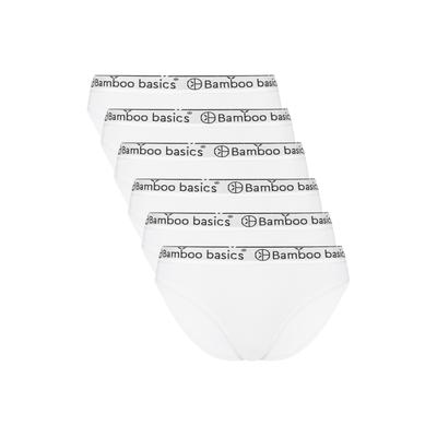 Slip BAMBOO BASICS "Slip YARA 6er Pack", Damen, Gr. M, weiß, Obermaterial: 68% Viskose CV. 28% Baumwolle CO. 4% Elasthan EL., Unterhosen Slip