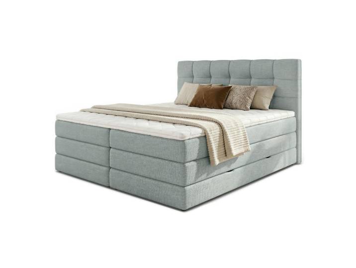 Sofnet Boxspringbett Best Max - 160x200 - blau (Vidar 83), Blau, H3, Rechteckig, 160x200 cm, Schlafzimmer, Betten, Boxspringbetten