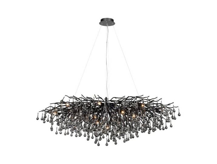 Paul Neuhaus Kronleuchter Icicle, luxuriöses Design, 400 Glaspr
