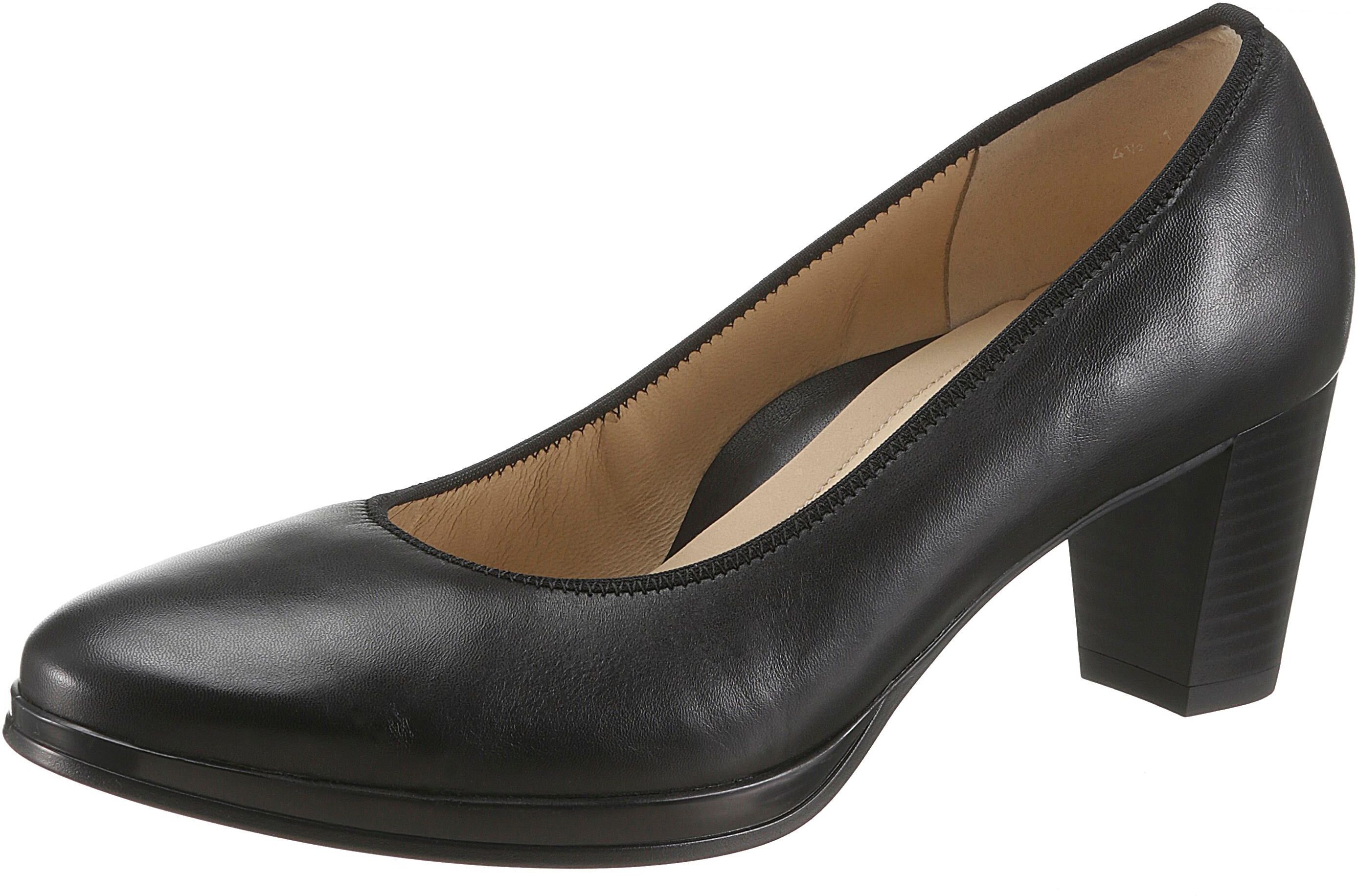 Pumps ARA "ORLY", Damen, Gr. 5,5 (38,5), Leder, schwarz (13436, 05 schwarz), Nappaleder, Schuhe Pumps, Abendschuh, Festtagsschuh, Blockabsatz, in elegantem Look 13436, 05 schwarz 5,5 (38,5), Leder