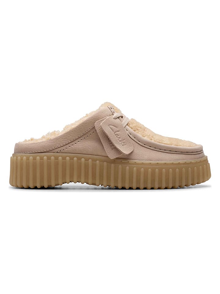 Clarks Leder-Clogs "Torhill" in Beige - 36
