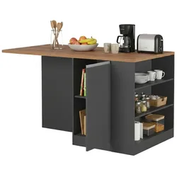 Dmora Abern - Kochinsel, 160x90x90h cm Anthrazit, Modular Made in Italy