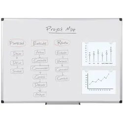 Bi-Office magnetisches Whiteboard Maya, emaillierte Oberfläche, Aluminiumrahmen, 240 x 120 cm