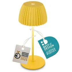 Briloner, Tischlampe, Brilo unplugged RIFFLE Akku Mini Tischleuchte mit Lichtkante - Zitrone (150 lm)