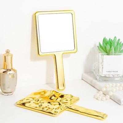 Fusion Finds HD Glass Handheld Makeup Mirror With Electroplated Frame Portable Vanity Beauty Mirror HD Glass Handheld Makeup Mirror With Electroplated Frame Portable Vanity Beauty Mirror