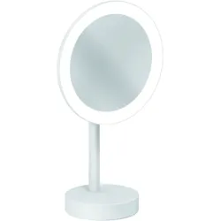 Kludi VELA R LED-Kosmetikspiegel 5899553F Vergrößerung 3-fach, freistehend, weiß matt