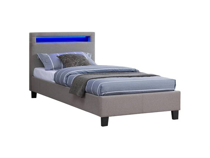 POLSTERBETT MIT LED HIMALAYA 90x200 cm grau