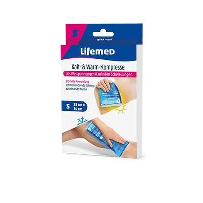 Lifemed Kalt- & Warm-Kompresse 140x130mm, Größe S, Blau - Flexibel, Gelfüllung, Vielseitig Einsetzbar, 1 Stück