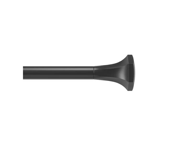Umbra Sita Ausziehbare Teleskop-Vorhangstange, 184-367 cm, Schwarz Stahl, modernes Design mit Metall Endstücken, passt für viele Fenstergrößen, einfache Montage, umweltfreundliche Beschichtung