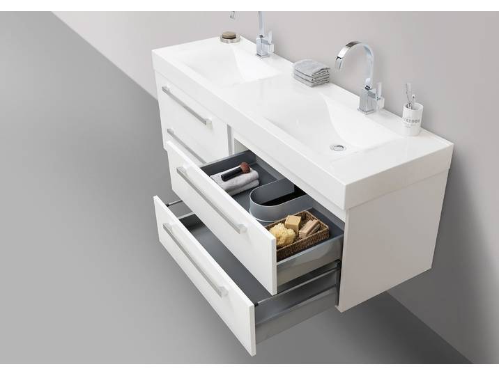 Badmöbel Doppelwaschtisch 160 cm Evermite mit Unterschrank, Intarbad Salerno 2.0