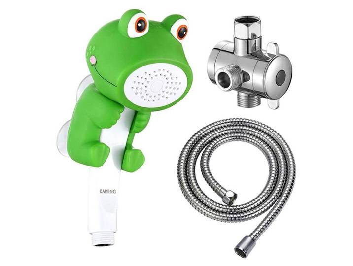 Duschkopf Set Frosch mit Schlauch und Umschaltventil für Kinder