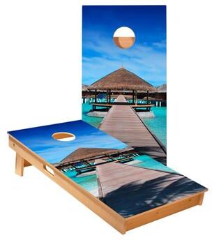 Skip's Garage Gazebo Cornhole Boards