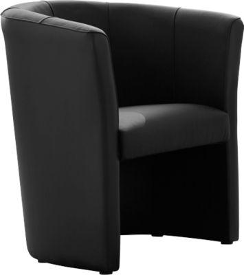 Nowy Styl Cocktailsessel CLUB, Echtleder, voll gepolstert, Sitzhöhe 450 mm, schwarz