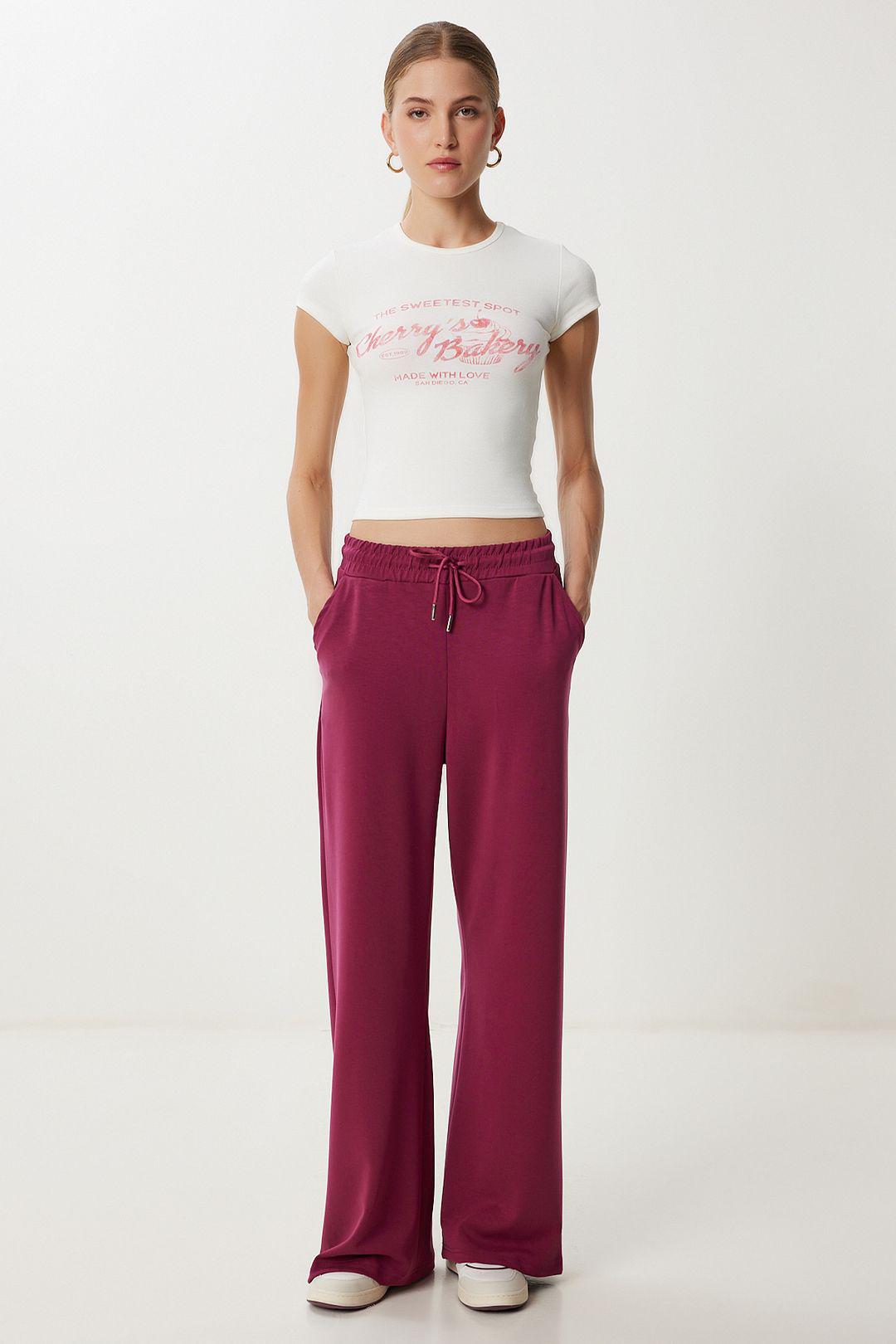 Brede Pijpen Sweatpants met Touwtjesluiting