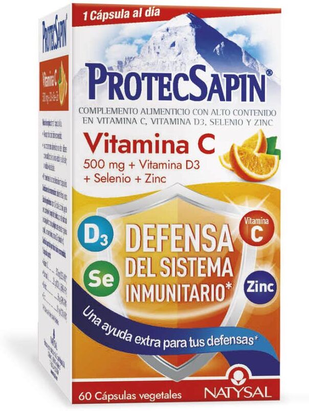 Natysal Protecsapin Vitamina C 500 mg+D3+ Selenio+Zinc 60 caps