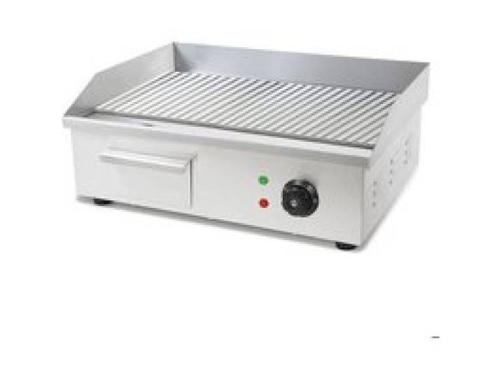 Plancha Professionnelle - VERTES - 3000W - Acier Inox - Surface de Gril Rainurée 55x35cm - Thermostat - Température 50-300°C