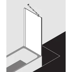 Kermi Pasa XP Seitenwand verkürzt neben Badewanne PXTVD08016VYK 80x160cm, silber glanz, ESG SR OpacoClean
