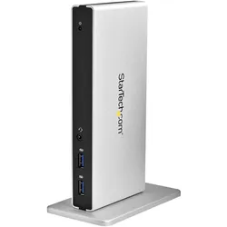 StarTech USB 3.0 Laptop Docking Station (USB-B, 1 Port), Dockingstation + USB Hub, Schwarz, Silber