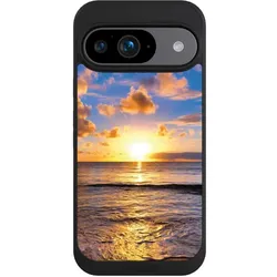 Nivocase Handyhülle für Google Pixel 9 Hülle NIVOpure Case Schwarz Meer Sonnenuntergang Strand (Google Pixel 9), Smartphone Hülle, Schwarz