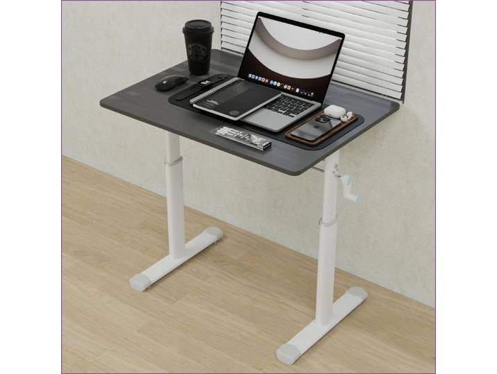 Bureaux & Surfaces de Travail - Bureau Réglable en Hauteur Manuelle - Compact Polyvalent pour Enfants & Adultes - Gris