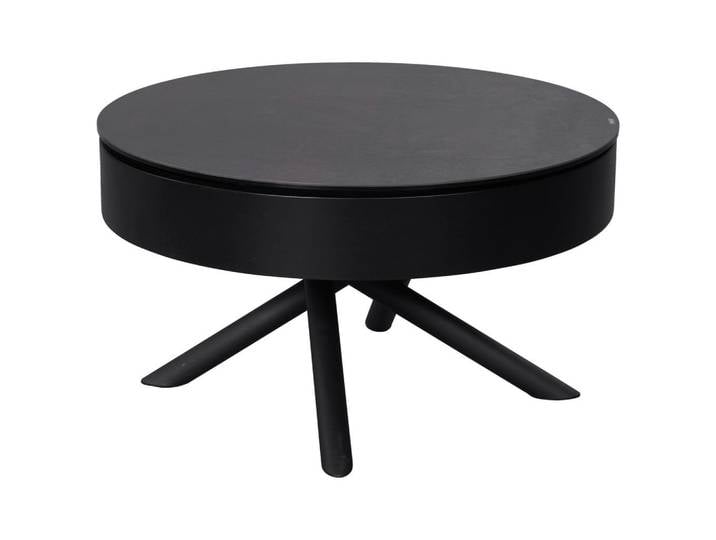 Novel Couchtisch, Schwarz, Bronze, Metall, Glas, Keramik, rund, Rundrohr, 73.5x42x73.5 cm, Stauraum, Wohnzimmer, Wohnzimmertische, Couchtische, Couchtische mit Stauraum