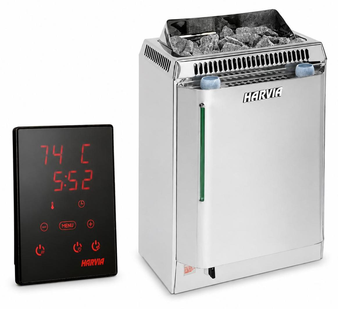 Harvia Topclass Combi Kv60se en Harvia Xenio Cx110c Combi Saunaoven Set