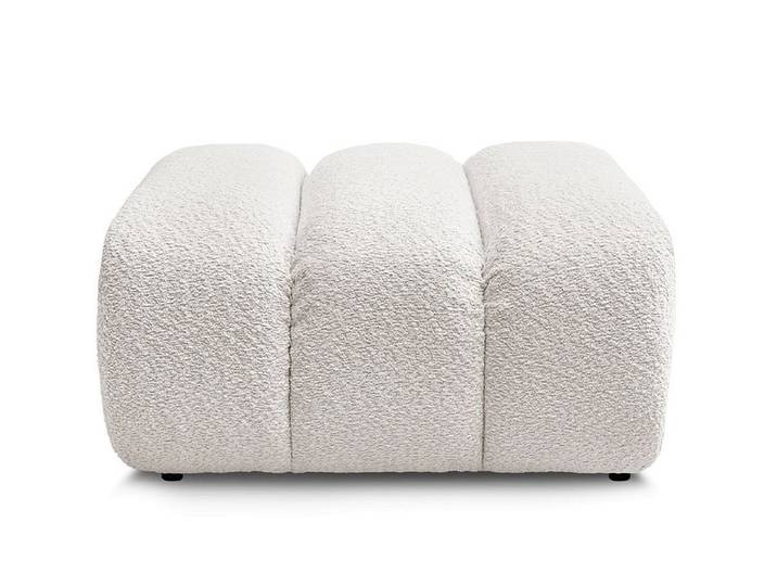 Hocker BOBOCHIC TALIA 80x80x42cm boucle-stoff weiss
