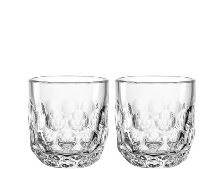 LEONARDO HOME GOCCE Espressoglas 6 Stück 6 Espressotassen Espressoglas für Siebträger Spülmaschinengeeignet Tropfenstruktur Transparent Klares Design 60 ml 055179