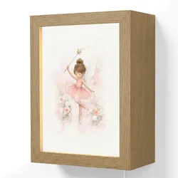 WANDLEUCHTE Ballerina - Fee - Blumen - Rosa Wandlampe 15x20 cm Wandlampe