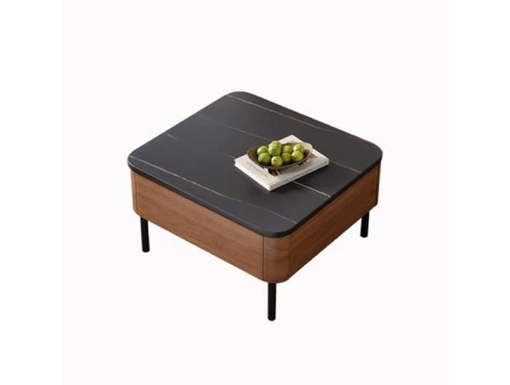 Massivholz Couchtisch Set mit Sintersteinplatte, Mid Century Stil Massivholz, Sintersteinplatte, Couchtisch Set, Mid Century Design, modernes Wohnzimmer, kleine Räume