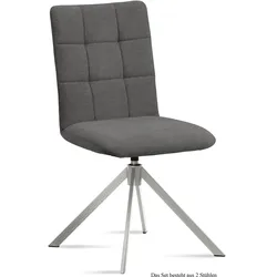 ESSZIMMERSTUHL drehbar (2er-Set) Drucie 47x91x60 Edelstahl/Grau