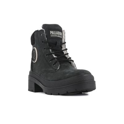 Winterboots PALLADIUM "PALLARISE NBK WL", Damen, Gr. 40, schwarz, Leder, Schuhe Winterboots, Winterschuhe, Schnürboots, Winterstiefel, wasserabweisend & gefüttert