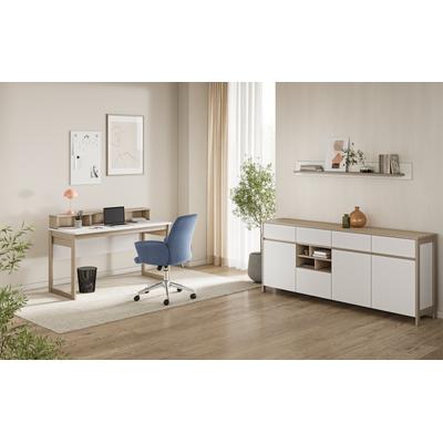 Büromöbel-Set HOME AFFAIRE "Stranda im Scandi-Style, Home Office, Büro in zwei Farben verfügbar", beige (weiß skandi eiche), Holzwerkstoff, Arbeitsmöbel-Sets, Büromöbel-Set, enthält Schreibtisch, Sideboard und Wandboard