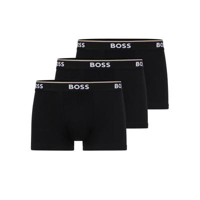 Trunk BOSS "TRUNK 3 PACK", Herren, Gr. S, 3 Stk., Jersey, schwarz, Jersey, Obermaterial: 95% Baumwolle, 5% Elasthan, unifarben, körpernah, Unterhosen, BOSS Schriftzug auf dem Bund